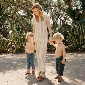 Doen Biarritz jumpsuit in marine combo in size S